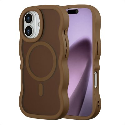 SELENCIA  Coque arri&egrave;re Wavy avec MagSafe Apple iPhone 17 - Mocha Brown