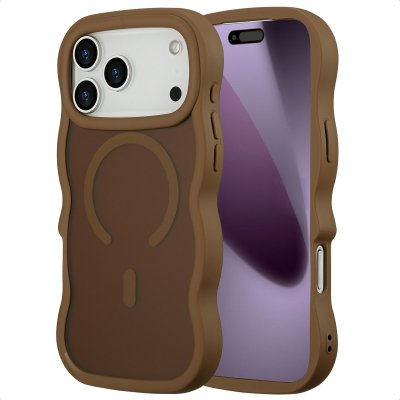 SELENCIA  Coque arri&egrave;re Wavy avec MagSafe Apple iPhone 17 Pro Max - Mocha Brown