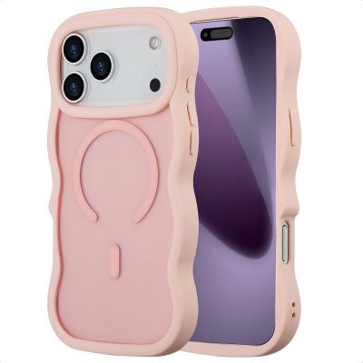 SELENCIA  Coque arri&egrave;re Wavy avec MagSafe Apple iPhone 17 Pro Max - Soft Pink