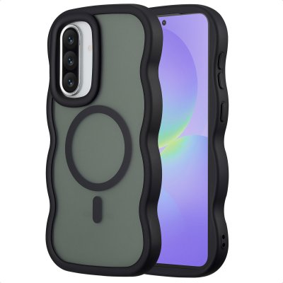 SELENCIA  Coque arri&egrave;re Wavy avec MagSafe Samsung Galaxy A36 / A56 - Noir