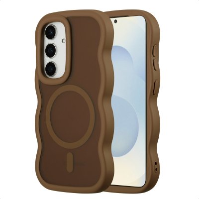 SELENCIA  Coque arri&egrave;re Wavy avec MagSafe Samsung Galaxy S24 / S25 - Mocha Brown