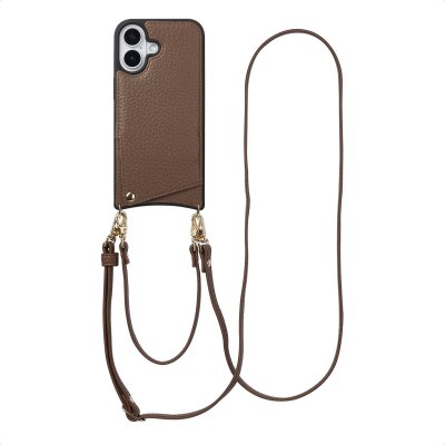 SELENCIA  Coque de t&eacute;lephone Nova avec cordon et porte-cartes Apple iPhone 17 - Mocha Brown