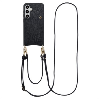 SELENCIA  Coque de t&eacute;lephone Nova avec cordon et porte-cartes Samsung Galaxy S24 / S25 - Noir
