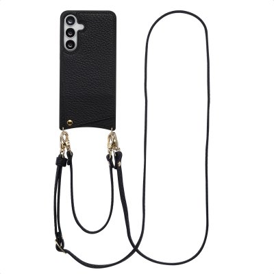 SELENCIA  Coque de t&eacute;lephone Nova avec cordon et porte-cartes Samsung Galaxy S25 FE - Noir