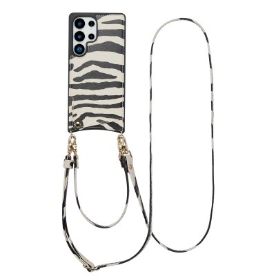 SELENCIA  Coque de t&eacute;lephone Nova avec cordon et porte-cartes Samsung Galaxy S25 Ultra - Zazzy Zebra
