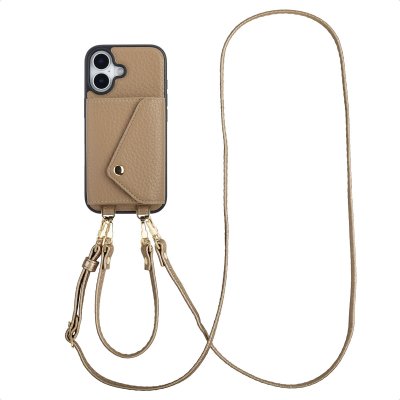 SELENCIA  Coque de t&eacute;lephone Sera avec cordon et porte-cartes enveloppe Apple iPhone 17 - Taupe