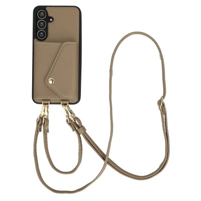 SELENCIA  Coque de t&eacute;lephone Sera avec cordon et porte-cartes enveloppe Samsung Galaxy S25 FE - Taupe