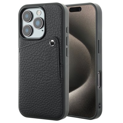 SELENCIA  Coque Riva avec porte-cartes pour Apple iPhone 15 Pro - Noir