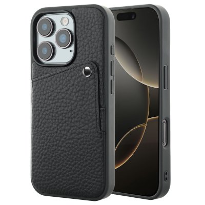 SELENCIA  Coque Riva avec porte-cartes pour Apple iPhone 16 Pro - Noir