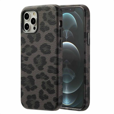 SELENCIA  Coque Sabi imprim&eacute; panth&egrave;re avec MagSafe Apple iPhone 12 (Pro) - Midnight Black