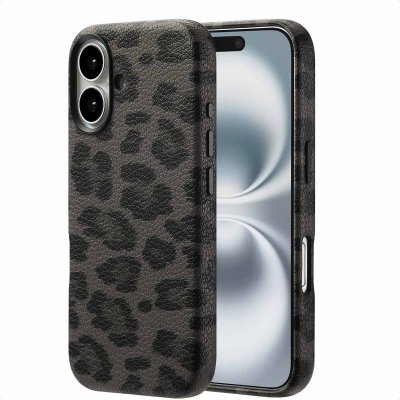 SELENCIA  Coque Sabi imprim&eacute; panth&egrave;re avec MagSafe Apple iPhone 16 - Midnight Black