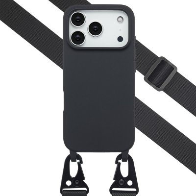 SELENCIA  Coque silicone avec cordon amovible Apple iPhone 17 Pro - Noir