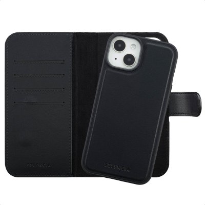 SELENCIA  &Eacute;tui portefeuille amovible Olyn avec MagSafe Apple iPhone 14 / 13 - Noir
