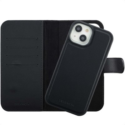 SELENCIA  &Eacute;tui portefeuille amovible Olyn avec MagSafe Apple iPhone 15 - Noir