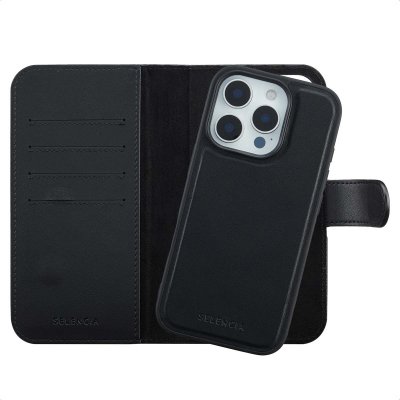 SELENCIA  &Eacute;tui portefeuille amovible Olyn avec MagSafe Apple iPhone 16 Pro - Noir