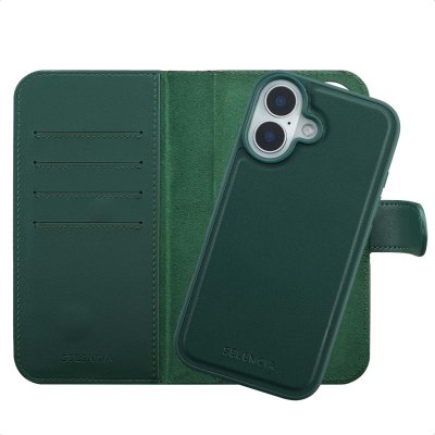 SELENCIA  &Eacute;tui portefeuille amovible Olyn avec MagSafe Apple iPhone 16 - Vert