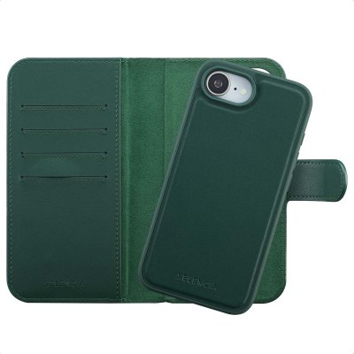 SELENCIA  &Eacute;tui portefeuille amovible Olyn avec MagSafe Apple iPhone 16e - Vert