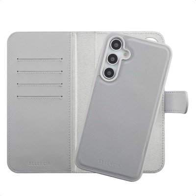 SELENCIA  &Eacute;tui portefeuille amovible Olyn avec MagSafe Samsung Galaxy A35 / A55 - Gris