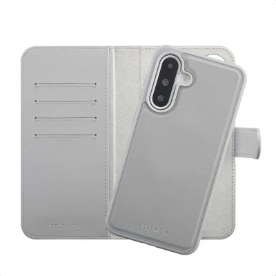 SELENCIA  &Eacute;tui portefeuille amovible Olyn avec MagSafe Samsung Galaxy A36 - Gris