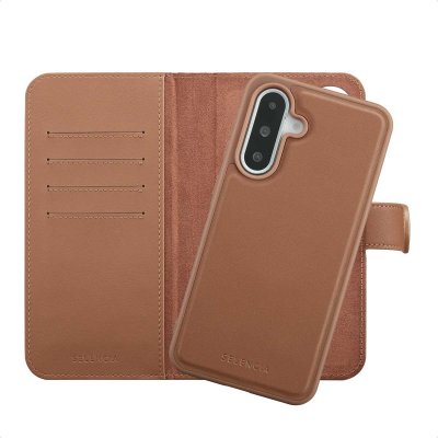 SELENCIA  &Eacute;tui portefeuille amovible Olyn avec MagSafe Samsung Galaxy A36 - Marron