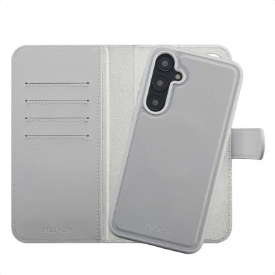 SELENCIA  &Eacute;tui portefeuille amovible Olyn avec MagSafe Samsung Galaxy A55 - Gris
