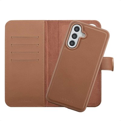 SELENCIA  &Eacute;tui portefeuille amovible Olyn avec MagSafe Samsung Galaxy A56 - Marron