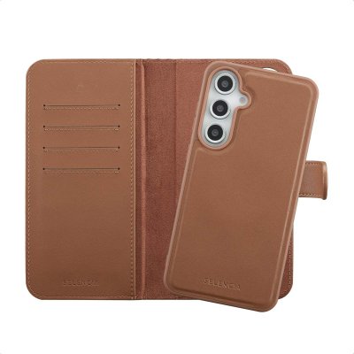 SELENCIA  &Eacute;tui portefeuille amovible Olyn avec MagSafe Samsung Galaxy S24 FE - Marron