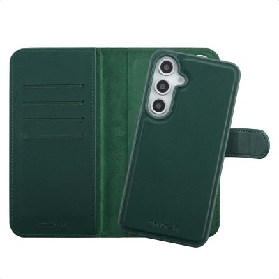 SELENCIA  &Eacute;tui portefeuille amovible Olyn avec MagSafe Samsung Galaxy S24 FE - Vert