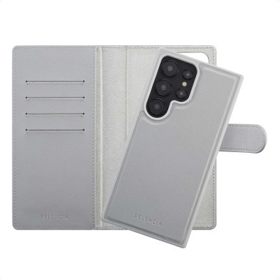 SELENCIA  &Eacute;tui portefeuille amovible Olyn avec MagSafe Samsung Galaxy S24 Ultra - Gris
