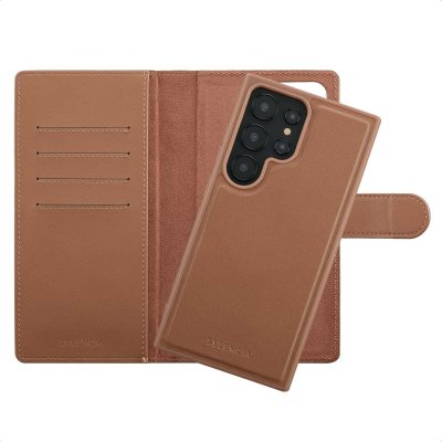 SELENCIA  &Eacute;tui portefeuille amovible Olyn avec MagSafe Samsung Galaxy S24 Ultra - Marron