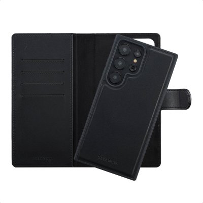 SELENCIA  &Eacute;tui portefeuille amovible Olyn avec MagSafe Samsung Galaxy S24 Ultra - Noir