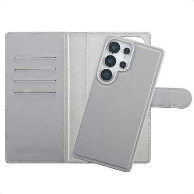 SELENCIA  &Eacute;tui portefeuille amovible Olyn avec MagSafe Samsung Galaxy S25 Ultra - Gris