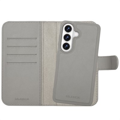SELENCIA  &Eacute;tui portefeuille amovible Olyn avec MagSafe Samsung Galaxy S26 - Gris