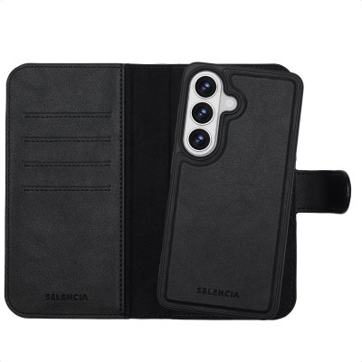SELENCIA  &Eacute;tui portefeuille amovible Olyn avec MagSafe Samsung Galaxy S26 - Noir