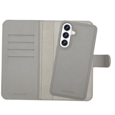 SELENCIA  &Eacute;tui portefeuille amovible Olyn avec MagSafe Samsung Galaxy S26 Plus - Gris