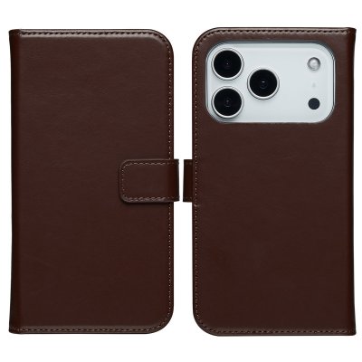 SELENCIA  &Eacute;tui portefeuille en cuir v&eacute;ritable Apple iPhone 17 Pro - Marron