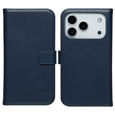 SELENCIA  &Eacute;tui portefeuille en cuir v&eacute;ritable Apple iPhone 17 Pro Max - Bleu