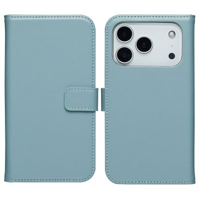 SELENCIA  &Eacute;tui portefeuille en cuir v&eacute;ritable Apple iPhone 17 Pro Max - Bleu clair