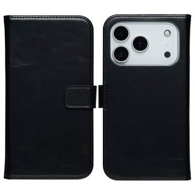 SELENCIA  &Eacute;tui portefeuille en cuir v&eacute;ritable Apple iPhone 17 Pro - Noir