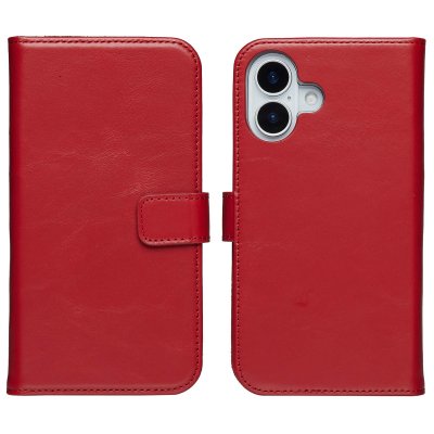 SELENCIA  &Eacute;tui portefeuille en cuir v&eacute;ritable Apple iPhone 17 - Rouge