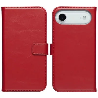 SELENCIA  &Eacute;tui portefeuille en cuir v&eacute;ritable Apple iPhone Air - Rouge