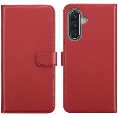SELENCIA  &Eacute;tui portefeuille en cuir v&eacute;ritable Samsung Galaxy A17 - Rouge