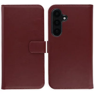 SELENCIA  &Eacute;tui portefeuille en cuir v&eacute;ritable Samsung Galaxy S25 - Burgundy