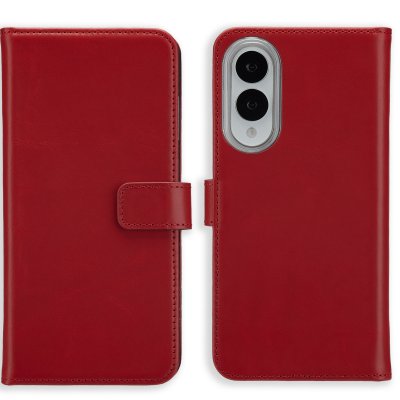 SELENCIA  &Eacute;tui portefeuille en cuir v&eacute;ritable Samsung Galaxy S25 Edge - Rouge