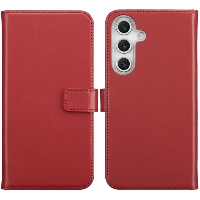 SELENCIA  &Eacute;tui portefeuille en cuir v&eacute;ritable Samsung Galaxy S25 FE - Rouge
