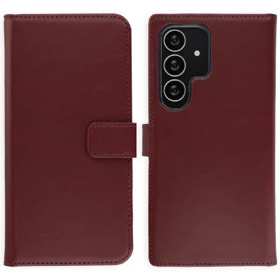 SELENCIA  &Eacute;tui portefeuille en cuir v&eacute;ritable Samsung Galaxy S25 Ultra - Burgundy