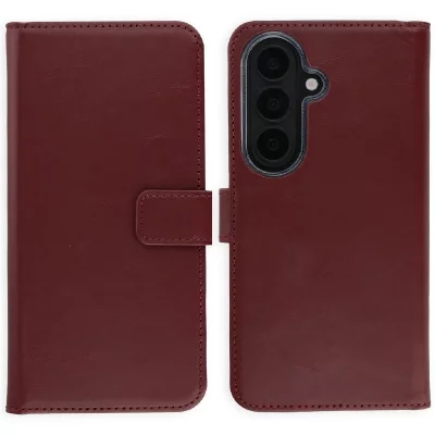 SELENCIA  &Eacute;tui portefeuille en cuir v&eacute;ritable Samsung Galaxy S26 - Burgundy