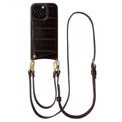 SELENCIA  Nova coque arri&egrave;re en cuir v&eacute;ritable avec porte-cartes Apple iPhone 16 Pro - Dark Chocolate