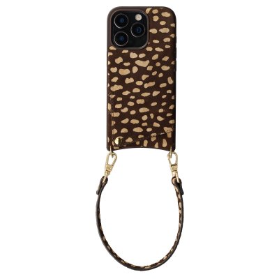 SELENCIA  Nova coque arri&egrave;re en cuir v&eacute;ritable avec porte-cartes Apple iPhone 16 Pro - Fawn Chic