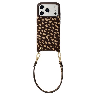 SELENCIA  Nova coque arri&egrave;re en cuir v&eacute;ritable avec porte-cartes Apple iPhone 17 Pro - Fawn Chic